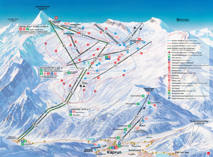 kaprun mapa tras
