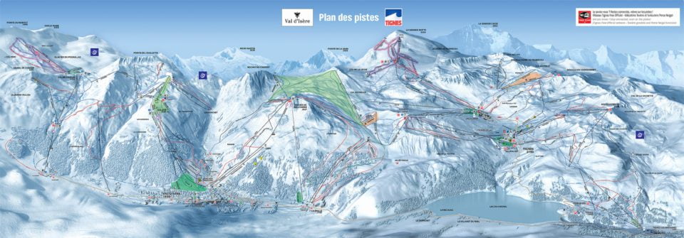 tignes mapa tras