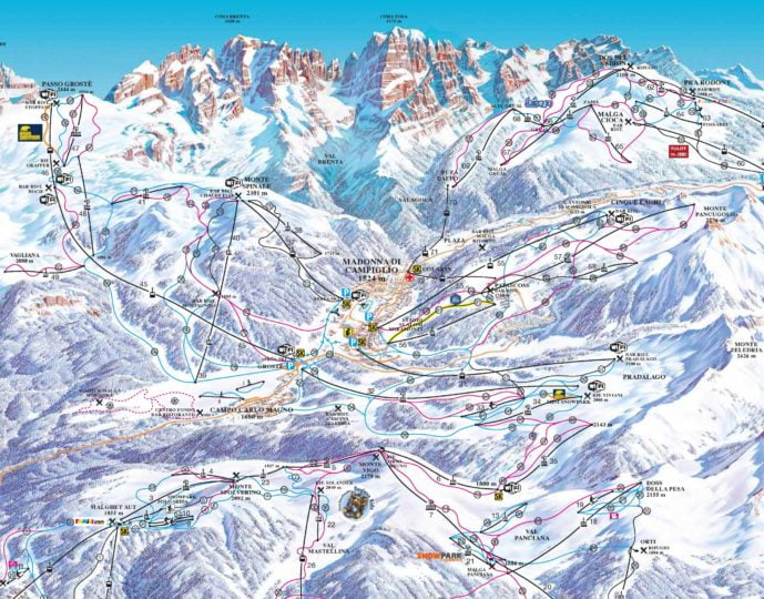 madonna di campiglio mapa tras